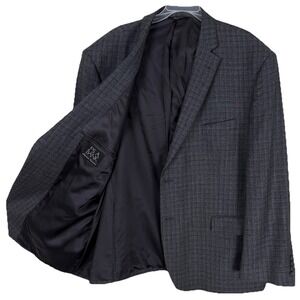Jos‎ A Bank Signature Collection Grey Plaid Blazer Sport Coat Jacket 2 Button